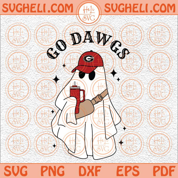 Cute Ghost Georgia Bulldogs Svg Go Bulldogs Svg Football Svg Png Dxf Eps