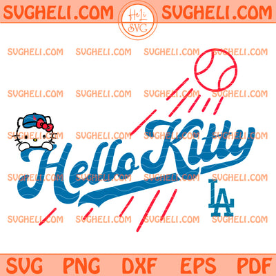 Cute Hello Kitty LA Dodgers Baseball Logo Svg