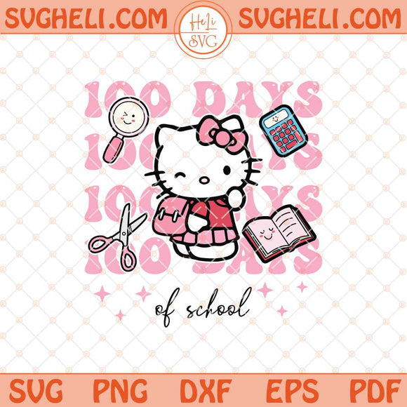 Cute Kawaii 100 Days Of School Svg 100 Days Of School Svg Png Dxf Eps Files