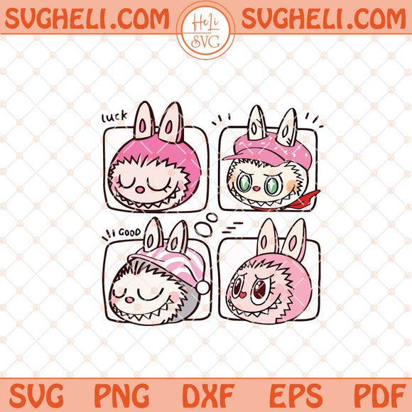 Cute Labubu Classic Pose Svg Cute Labubu Face Svg Png Dxf Eps Files