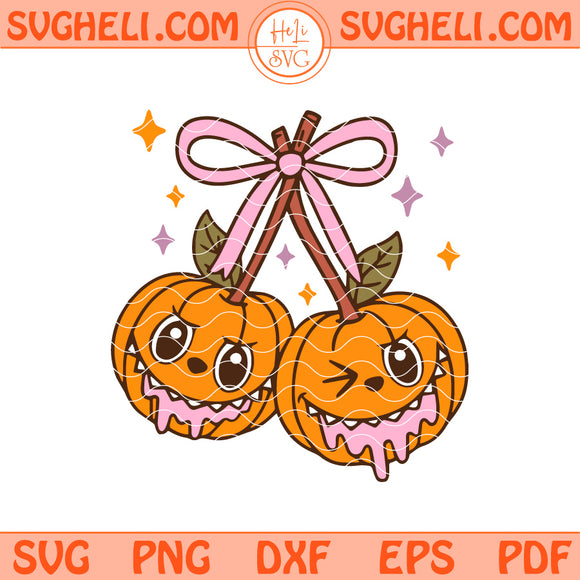 Cute Labubu Doll Pumpkin Cherries Svg Labubu Pumpkin Svg Png Dxf Eps Pdf Files