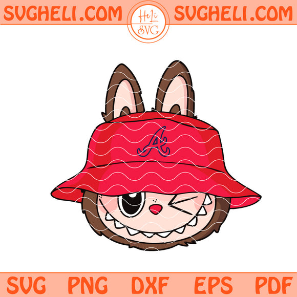 Cute Labubu Face Atlanta Braves Svg Labubu Face Atlanta Svg Png Dxf Eps Files