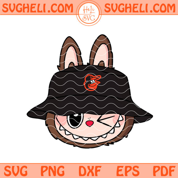 Cute Labubu Face Baltimore Orioles Svg Labubu Orioles Svg Png Dxf Eps Files