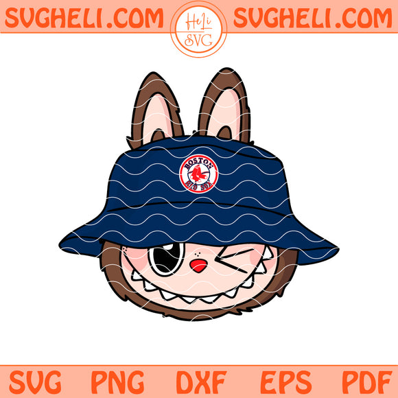 Cute Labubu Face Boston Red Sox Svg Labubu Red Sox Svg Png Dxf Eps Files