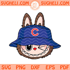 Cute Labubu Face Chicago Cubs Svg Labubu Chicago Cubs Svg Png Dxf Eps Files