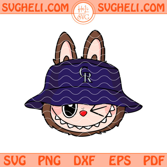 Cute Labubu Face Colorado Rockies Svg Labubu MLB Svg Png Dxf Eps Files