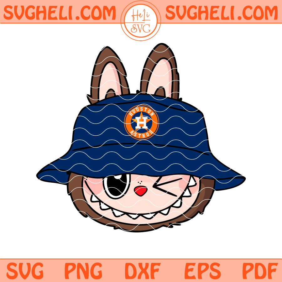 Cute Labubu Face Houston Astros Svg Labubu MLB Svg