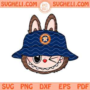 Cute Labubu Face Houston Astros Svg Labubu MLB Svg Png Dxf Eps Files