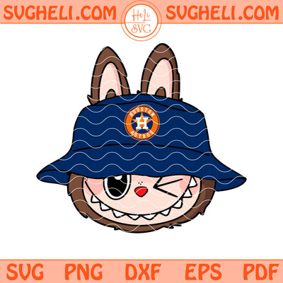 Cute Labubu Face Houston Astros Svg Labubu MLB Svg Png Dxf Eps Files