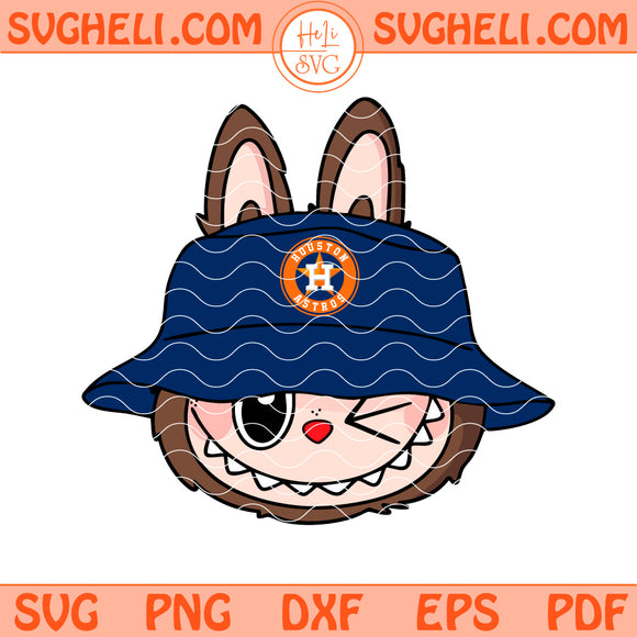 Cute Labubu Face Houston Astros Svg Labubu MLB Svg Png Dxf Eps Files