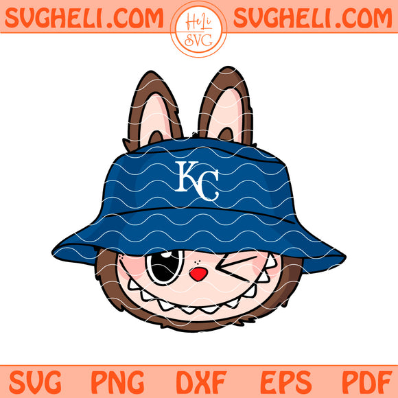 Cute Labubu Face Kansas City Royals Svg Labubu MLB Svg Png Dxf Eps Files