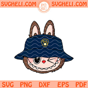 Cute Labubu Face Milwaukee Brewers Svg Labubu MLB Svg Png Dxf Eps Files