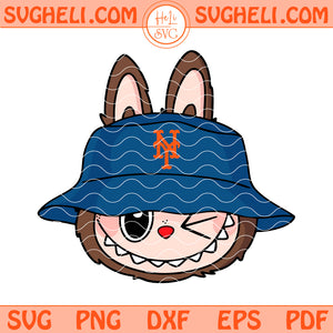 Cute Labubu Face New York Mets Svg Labubu MLB Svg Png Dxf Eps Files