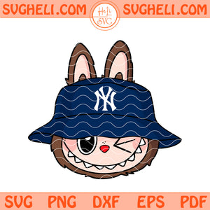 Cute Labubu Face New York Yankees Svg Labubu MLB Svg Png Dxf Eps Files