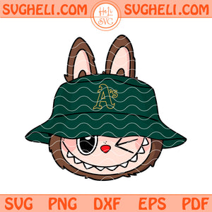 Cute Labubu Face Oakland Athletics Svg Labubu MLB Svg Png Dxf Eps Files