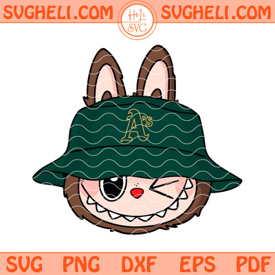 Cute Labubu Face Oakland Athletics Svg Labubu MLB Svg Png Dxf Eps Files