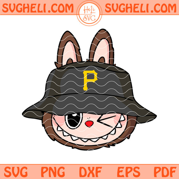 Cute Labubu Face Pittsburgh Pirates Svg Labubu MLB Svg Png Dxf Eps Files