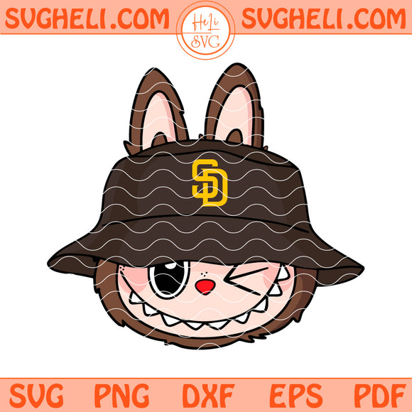 Cute Labubu Face San Diego Padres Svg Labubu MLB Svg Png Dxf Eps Files