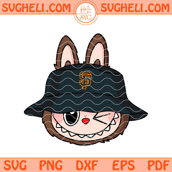 Cute Labubu Face San Francisco Giants Svg Labubu MLB Svg Png Dxf Eps Files