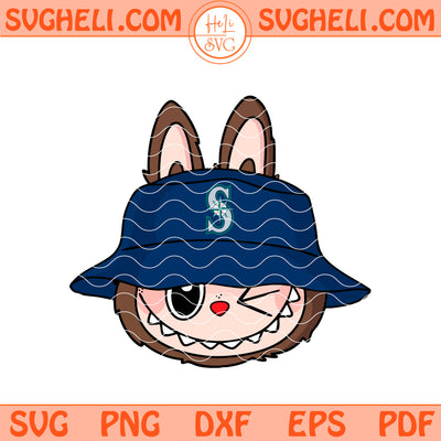 Cute Labubu Face Seattle Mariners Svg Labubu MLB Svg Png Dxf Eps Files