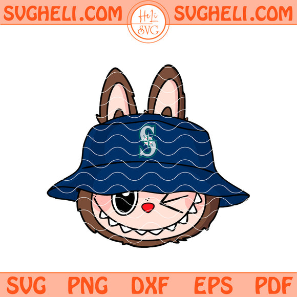 Cute Labubu Face Seattle Mariners Svg Labubu MLB Svg Png Dxf Eps Files