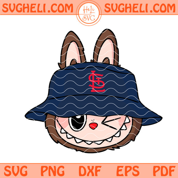 Cute Labubu Face St Louis Cardinals Svg Labubu MLB Svg Png Dxf Eps Files