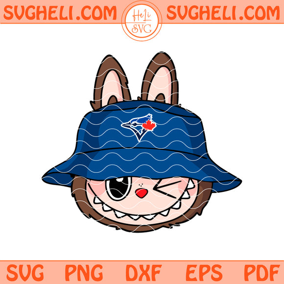 Cute Labubu Face Toronto Blue Jays Svg Labubu MLB Svg Png Dxf Eps Files