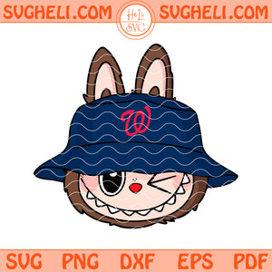 Cute Labubu Face Washington Nationals Svg Labubu MLB Svg Png Dxf Eps Files
