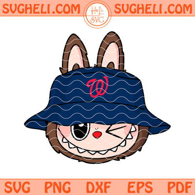 Cute Labubu Face Washington Nationals Svg Labubu MLB Svg Png Dxf Eps Files