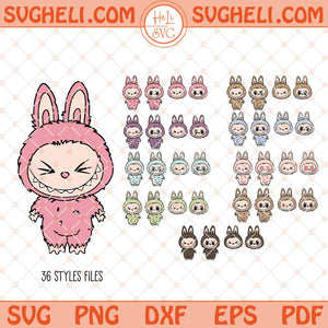 Cute Labubu The Monsters Svg Bundle Labubu Face Svg Png Dxf Eps Files