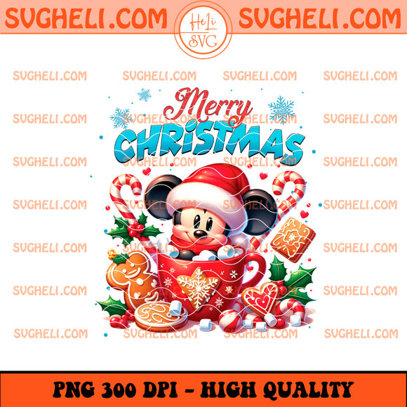 Cute Mickey Merry Christmas Coffee Png Mickey Christmas Png