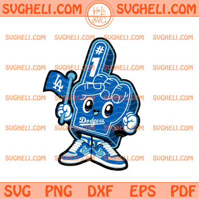 Cute Mr Dodger Foam Finger Svg LA Dodgers Baseball Svg