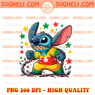 Cute Stitch Black African American Png Stitch Juneteenth Png