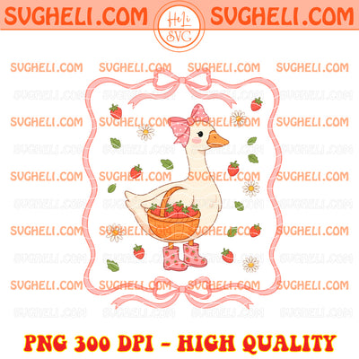 Cute Strawberry Goose Png Strawberry White Goose Png