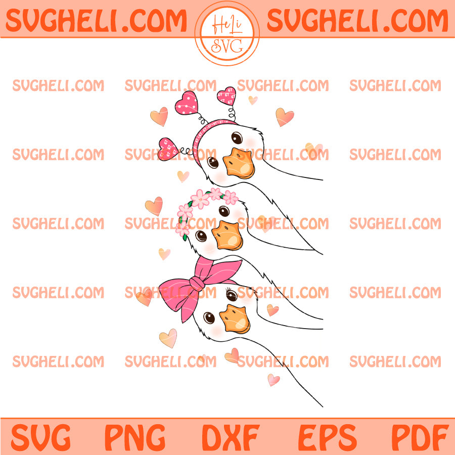 Cute Valentine Goose Svg Pink Coquette Valentine Svg