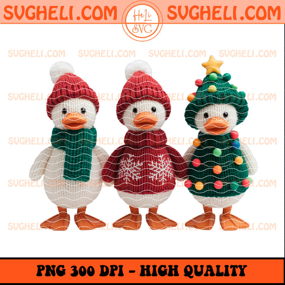 Cute Yarn Crochet Christmas Goose Png Christmas Crochet Png