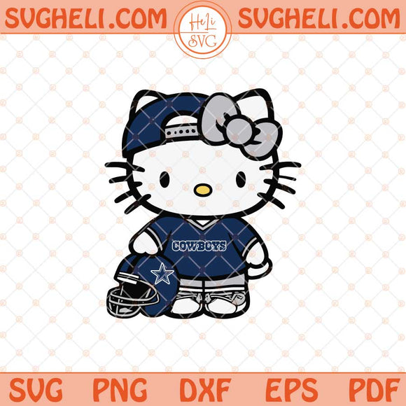 Dallas Cowboys Hello Kitty Svg Star Cowboys Football Svg Png Dxf Eps Files