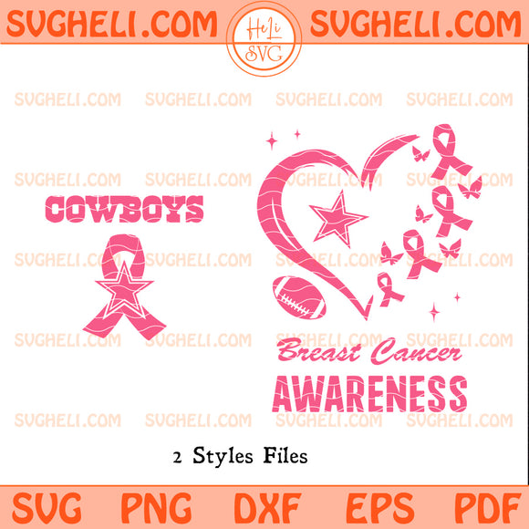 Dallas Cowboys October Breast Cancer Awareness Svg