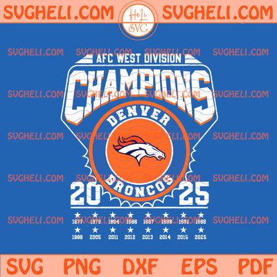 Denver Broncos 2025 AFC West Division Champions Svg