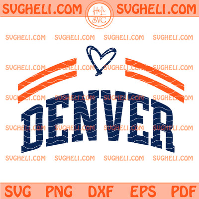 Denver Broncos Heart Football Svg Broncos Football Svg