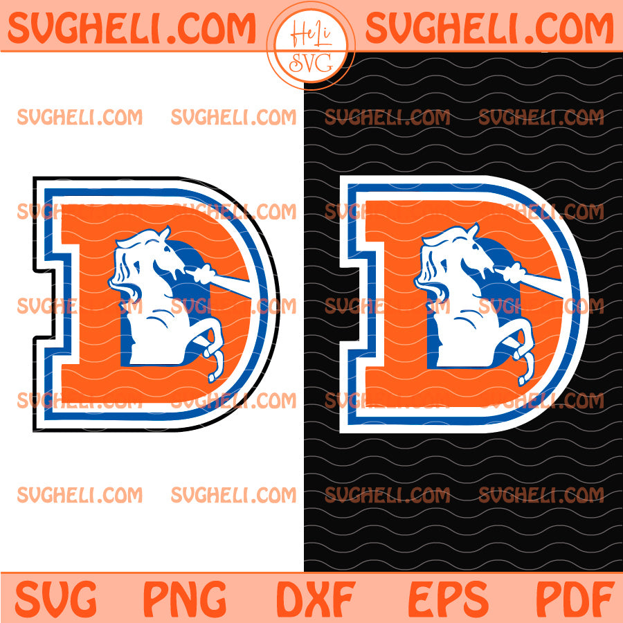 Denver Broncos Horse Svg, Bronco Horse D Old School Svg, image size:900x900