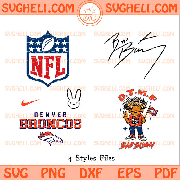 Denver Broncos NFL Bad Bunny Svg Denver Broncos Svg