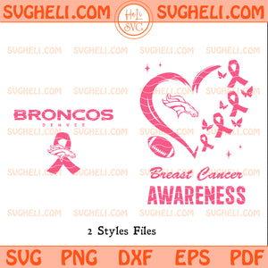Denver Broncos October Breast Cancer Awareness Svg