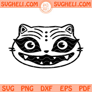 Derpy Tiger Face Svg Derpy Tiger Demon Face Black Svg Png Dxf Eps Pdf Files