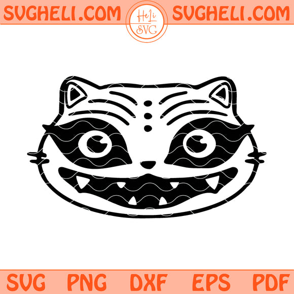 Derpy Tiger Face Svg Derpy Tiger Demon Face Black Svg Png Dxf Eps Pdf Files