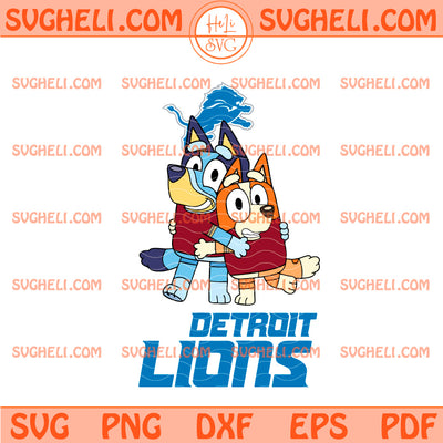 Detroit Lions Bluey & Bingo Football Svg Bluey NFL Svg