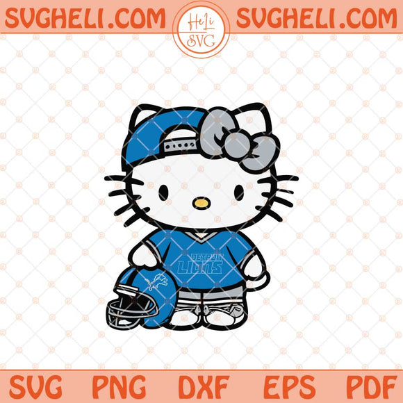 Detroit Lions Hello Kitty Svg Detroit Football Svg Football Svg Png Dxf Eps Files