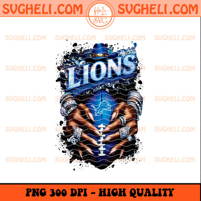 Detroit Lions NFL Hand Nail Finger Png