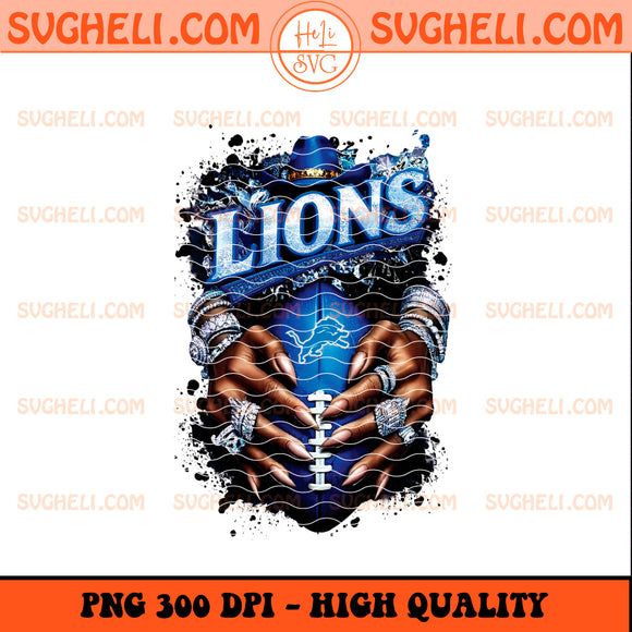 Detroit Lions NFL Hand Nail Finger Png