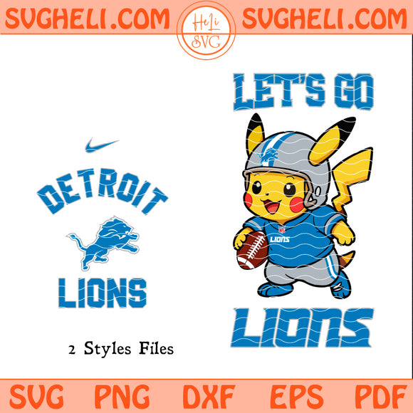 Detroit Lions Pokemon NFL Svg Detroit Lions Svg